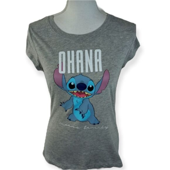 DISNEY STITCH OHANA GRAY T-SHIRT SZ.L EUC - Picture 1 of 6
